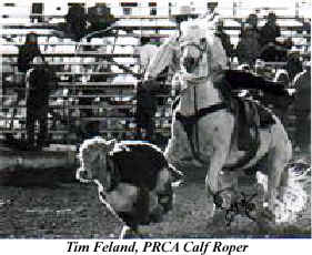 Tim Feland PRCA Calf Roper rides STI's Breakaway Stirrups
